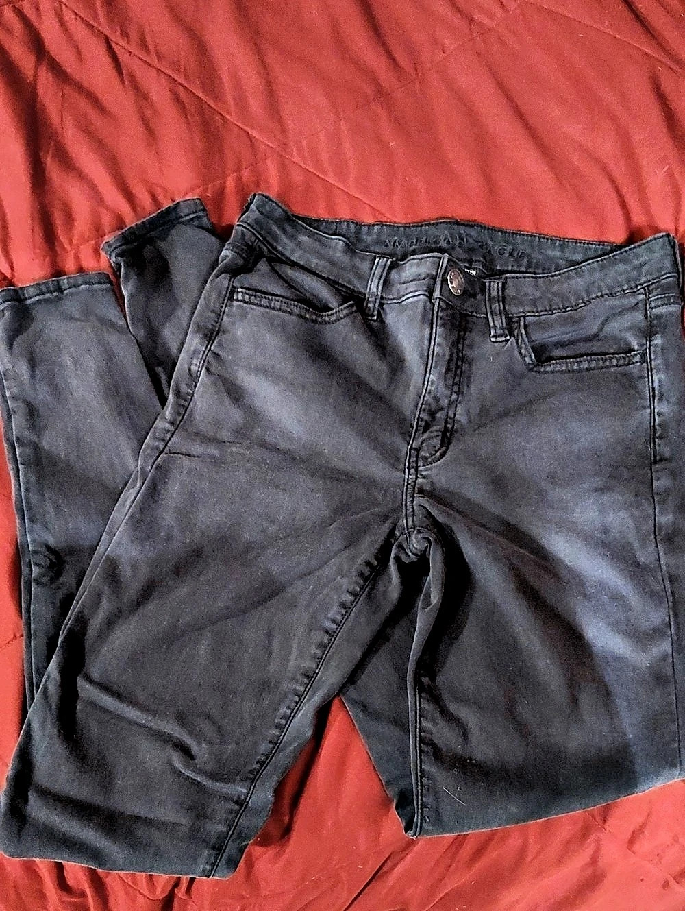 American Eagle X-Long Skinny Jeans Black Waist 6